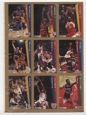 1992 Fleer Magazine Sheet Michael Jordan Xavier McDaniel Stacey Augmon Adams 0ad