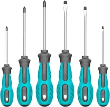 Magnetic Screwdriver Set, 6-Piece Screw Driver Kit with 3 Phillips and 3 Flat, P