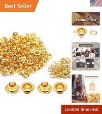 5mm Gold Eyelets - 200 Count Self-Backing Grommets for Elegant Crafting Needs