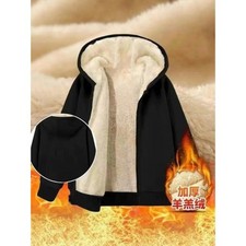 Mens Sherpa Fleece Fur Lined Winter Hoodie Warm Jacket Thick Hooded Full Zip