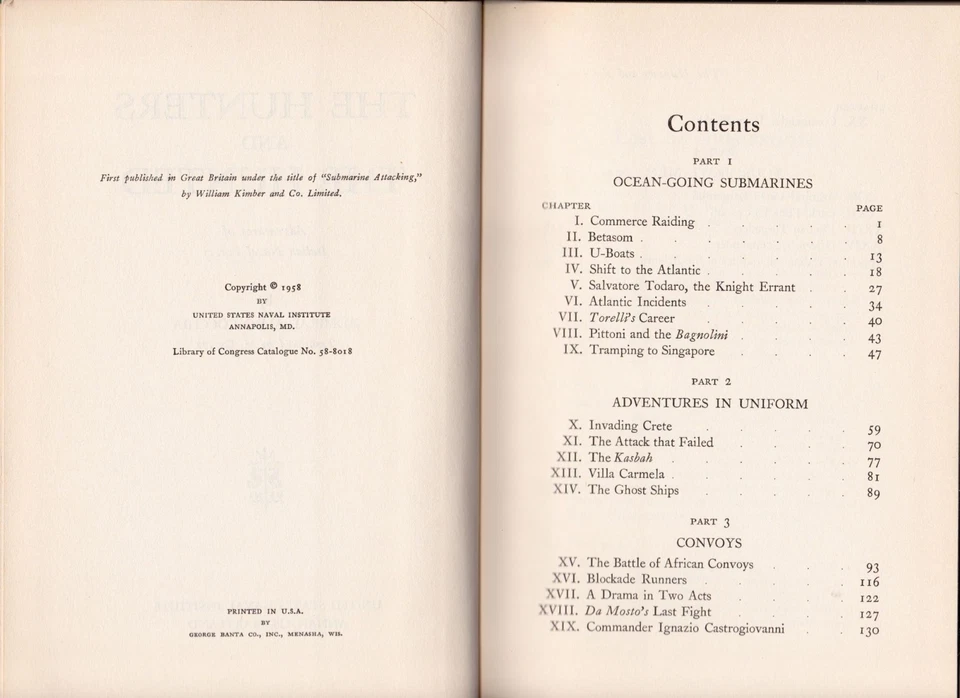 The Hunters and the Hunted Aldo Cocchia 1958 HC DJ WWII Italian Navy Submarines - Image 4 of 4