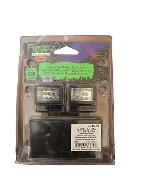 Lemax Spooky Town Halloween Purple Light Set of 2