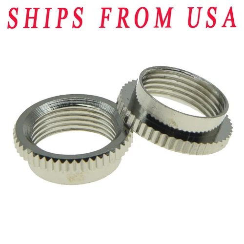 KAISH 2x Guitar Deep Round Nut Fine Knurl fits Gibson/Switchcraft Switch Nickel