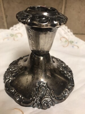 EUC Baroque by Wallace 750 Silver Plate Candle Holder