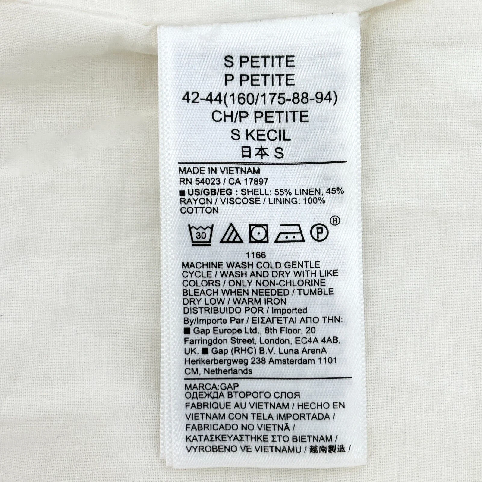 OFF WHITE Mini Abito Gap Small Petite Misto Lino Senza Maniche Scollo Quadrato Nuovo Bianco Off