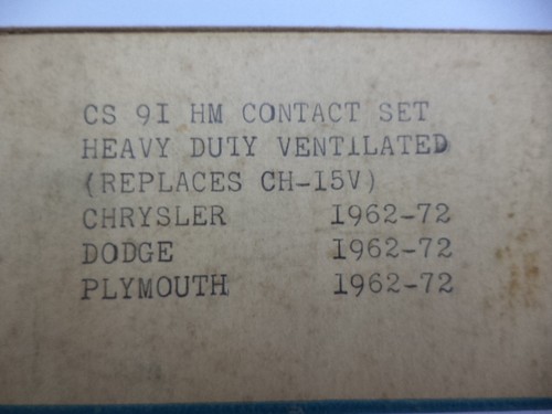 PREFERRED CS91HM IGNITION POINTS,MOPAR 2098244 1962-1972 CHRYSLER,DODGE,PLYMOUTH - Foto 7 di 8