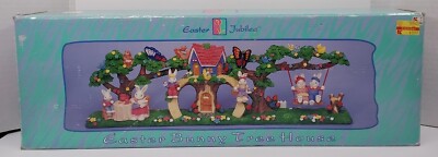 1999 Jaimy Design Easter Jubilee ''Easter Bunny Tree House''  21'' long NEW