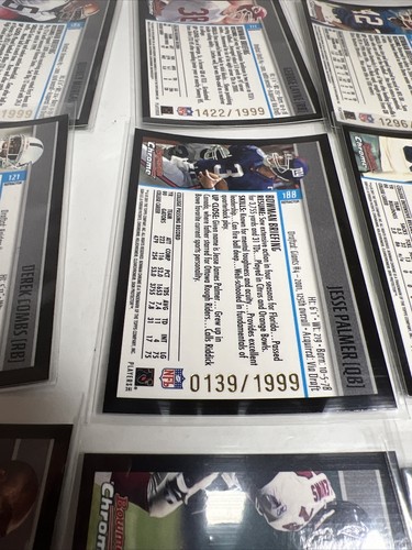 9 2001 BOWMAN CHROME ROOKIE LOT ALL #/1999 Derek Combs Jesse Palmer Justin Smith - Picture 9 of 13