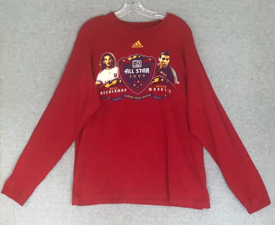 Camisa Adidas MLS All-Star Para Hombre Grande Roja 2009 Edición Limitada Beckerman Morales Foto 2 de 4
