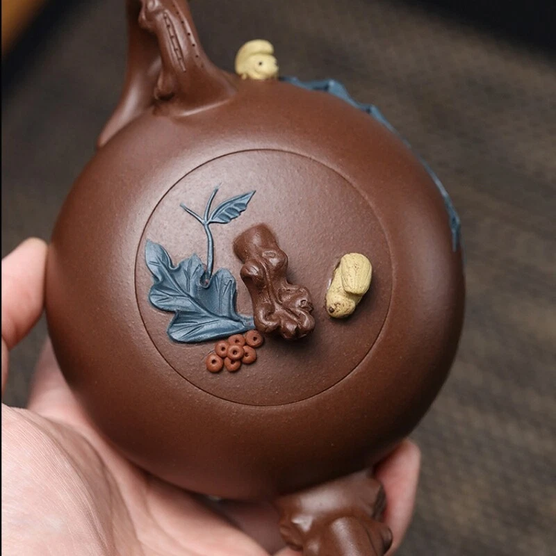 Pote de chá completo feito à mão marcado minério original real Yixing Zisha pote de argila roxo novo - Imagem 2 de 4