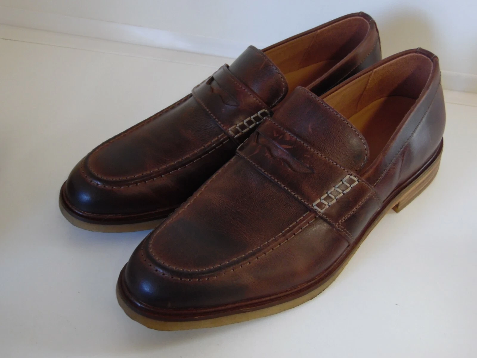 Scarpe mocassino Clarks da uomo *Clarkdale Flow * in pelle di mogano 10 5 M