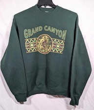 Vintage Fruit of The Loom Sweatshirt Green Grand Canyon Aztec Tribal Sz XL