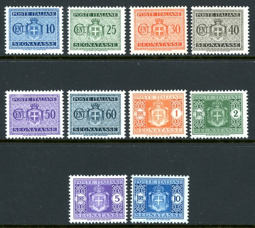 Italy 1934 Postage Due Short Set Scott #J28 39 Mint T470