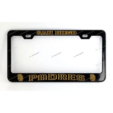 San Diego Padres Black Metal Custom Made License Plate Frame +Screw Caps
