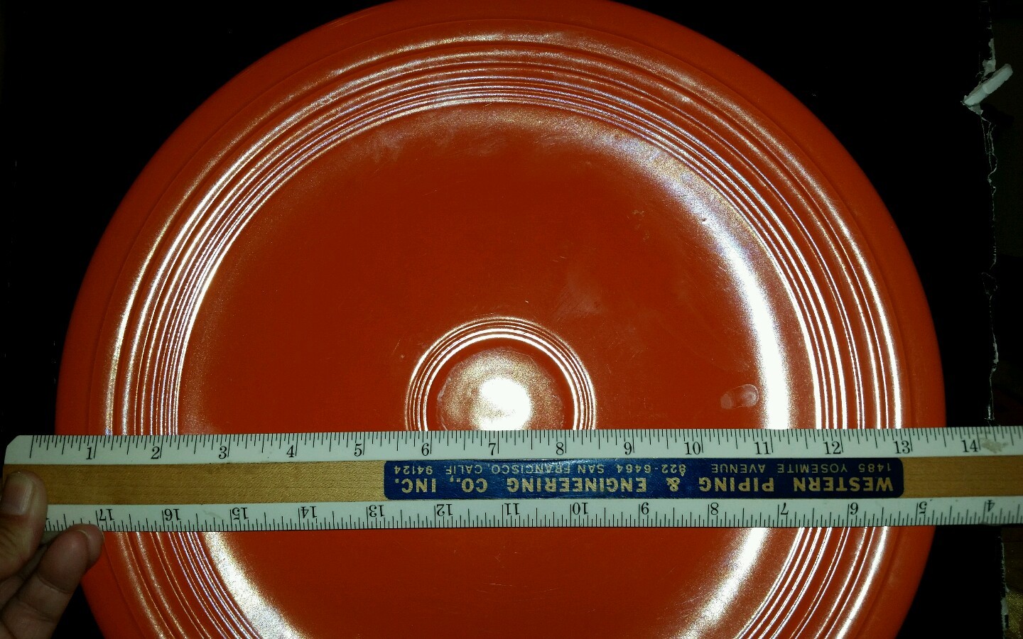 FIESTAWARE ORANGE RED 14" CHOP PLATE Round Platter HOMER LAUGHLIN HLC