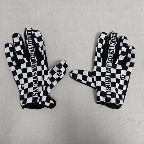 Troy Lee Designs TLD Flowline MTB Bike Gloves Checkers White/Black Large SAMPLE