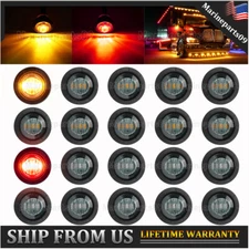 Mini Round Marker Lights 3/4"LED Truck Trailer Bullet DRL Side Clearance Light