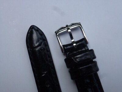 GENUINE ROTARY LADIES BLACK LEATHER WATCH STRAP SIZE 14MM UK