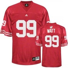 Wisconsin Badgers #99 J.J. Watt Men Stitch Jersey - Red