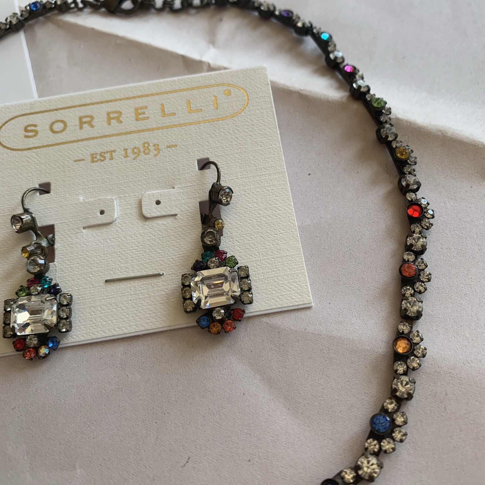 Sorrelli Retired Statement Multicolor Necklace &E… - image 6