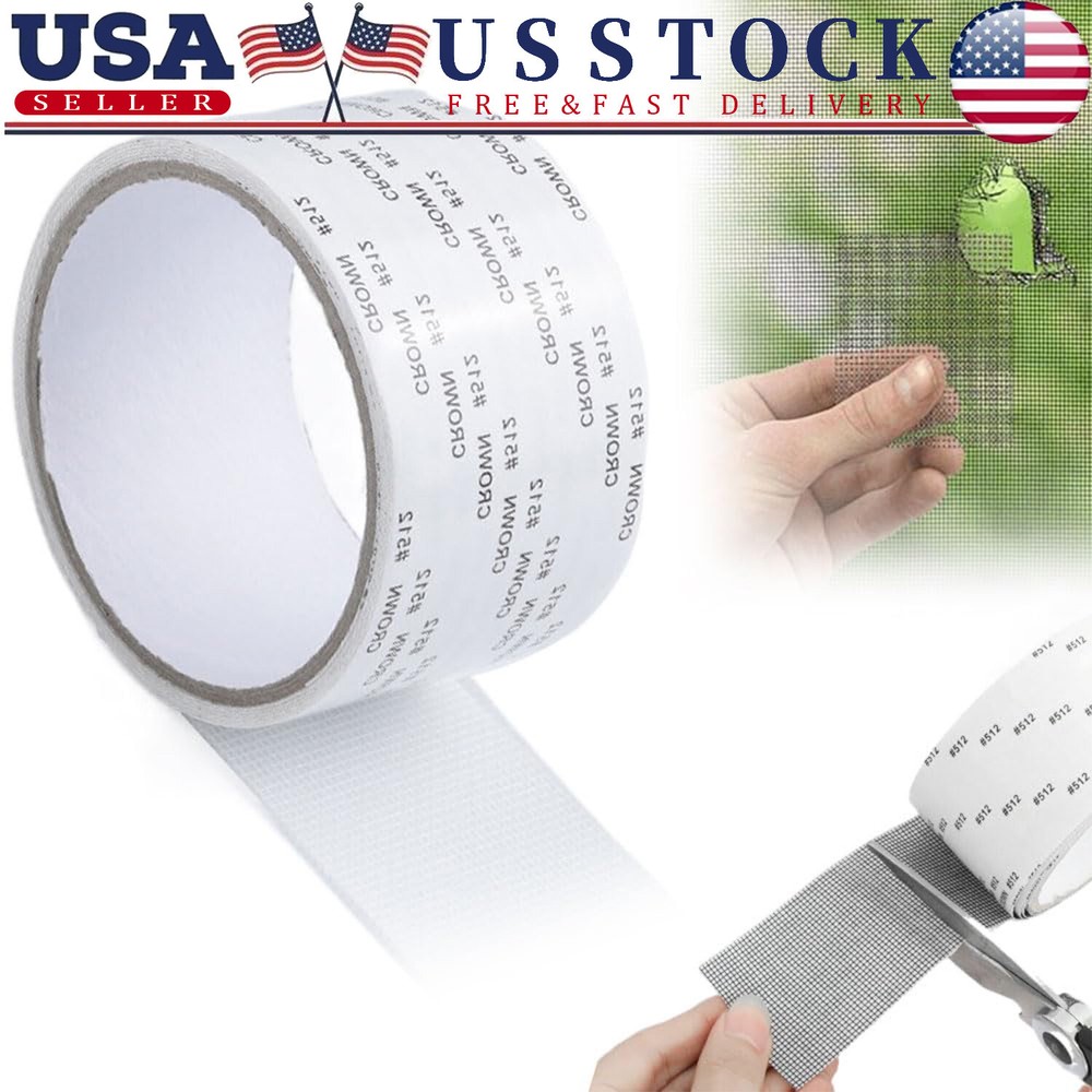 Window Screen Repair Patch Adhesive Fiberglass Mesh Hole Repair Tape 5*200cm US