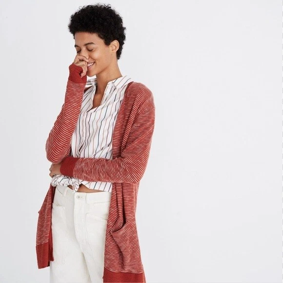 Ryder stripe cardigan sweater best sale madewell