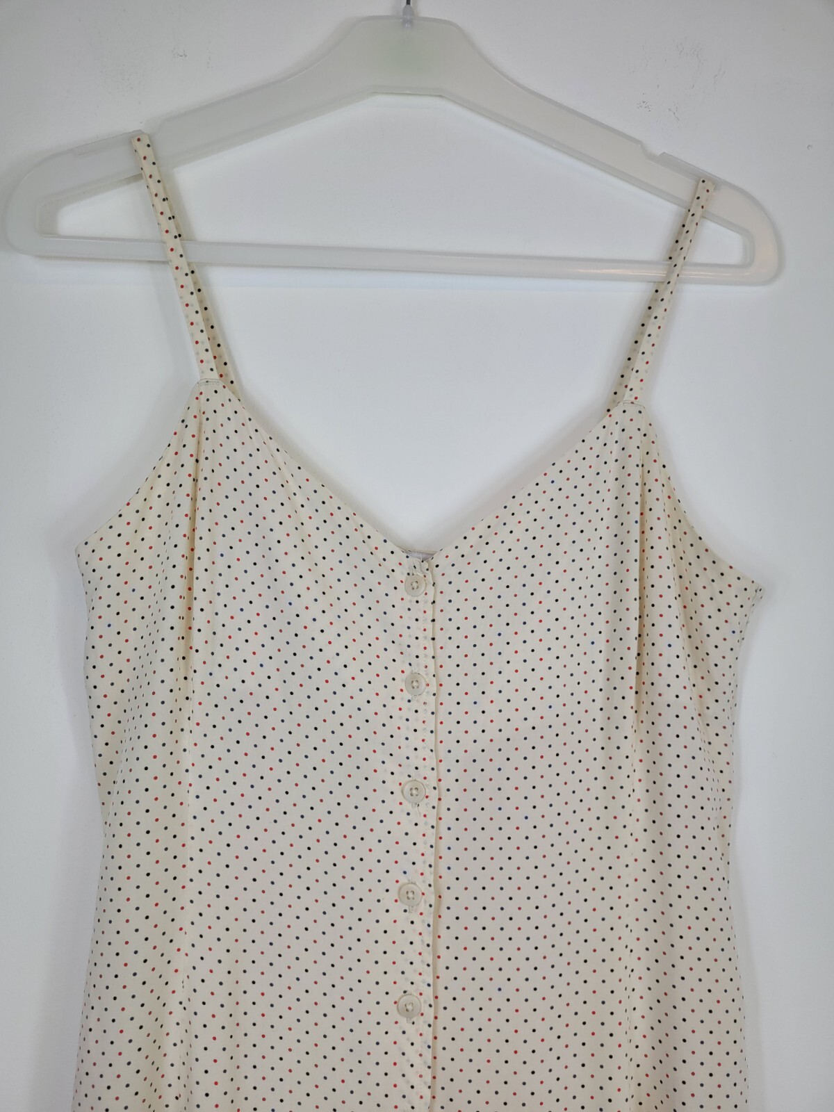 INES DE LA FRESSANGE V UNIQLO Midi Dress Strappy White Polka-dot  Size Small thumbnail 5
