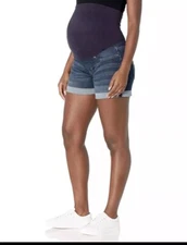 Signature by Levi Gold Label Maternity Jean Denim 3" Shorts, Full Panel Sz XL