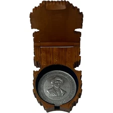 1893 Columbian Exposition Aluminum Token Encased Ticket Folk Art Case
