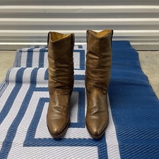 Men's Frye Vintage Cowboy Western Brown Boots Size 9.5D Made IN USA