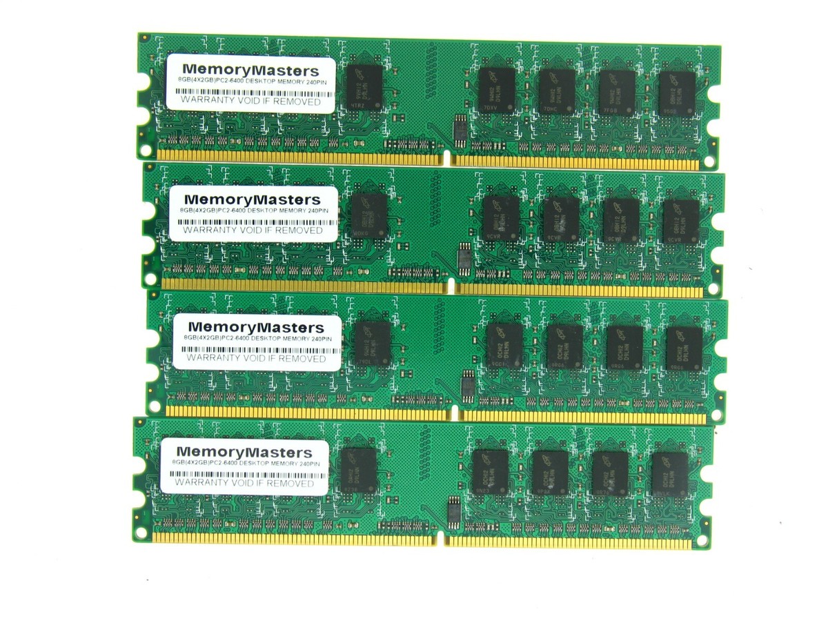 8GB 4X 2GB Kit DDR2 PC6400 LOW DENSITY PC2-6400 800MHz Desktop