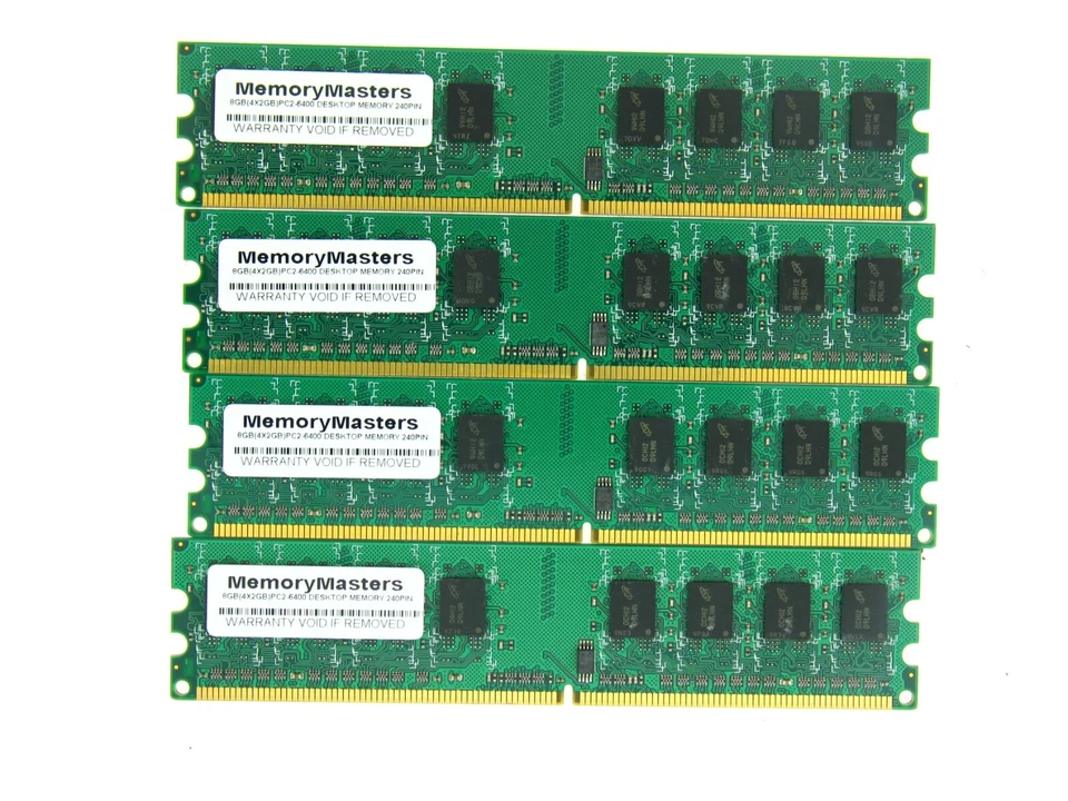 8GB 4X 2GB Kit DDR2 PC6400 LOW DENSITY PC2-6400 800MHz Desktop Memory 240-Pins