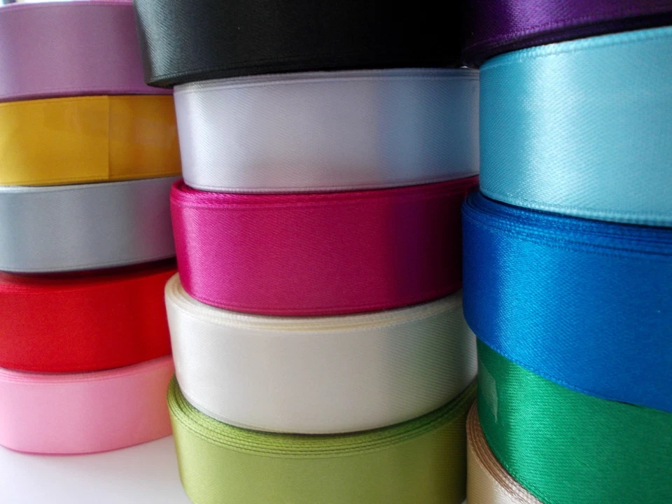 SATIN RIBBON 1"/25MM WIDE, MANY COLOURS, 2M TO 100M LONG, CRAFT GIFTS WRAPPING - Image 3 of 4