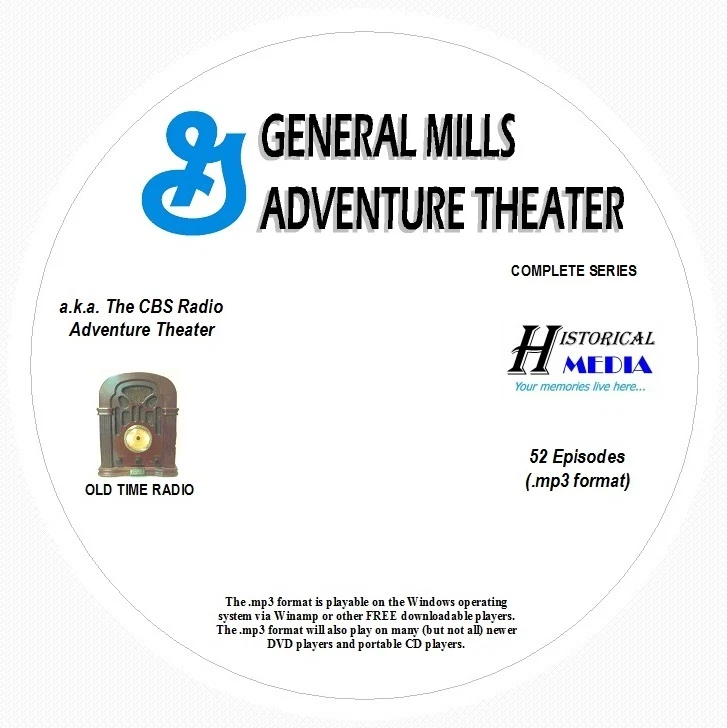 GENERAL MILLS ADV THEATER - 52 Shows Old Time Radio In MP3 Format OTR 1 CD