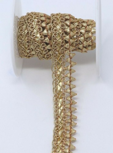 FCL 1,5 Cm W 2 M Capesante Metallizzate Gota Zari Pizzo Artigianale Rifinitura Abbellimento Cucito - Foto 19 di 25