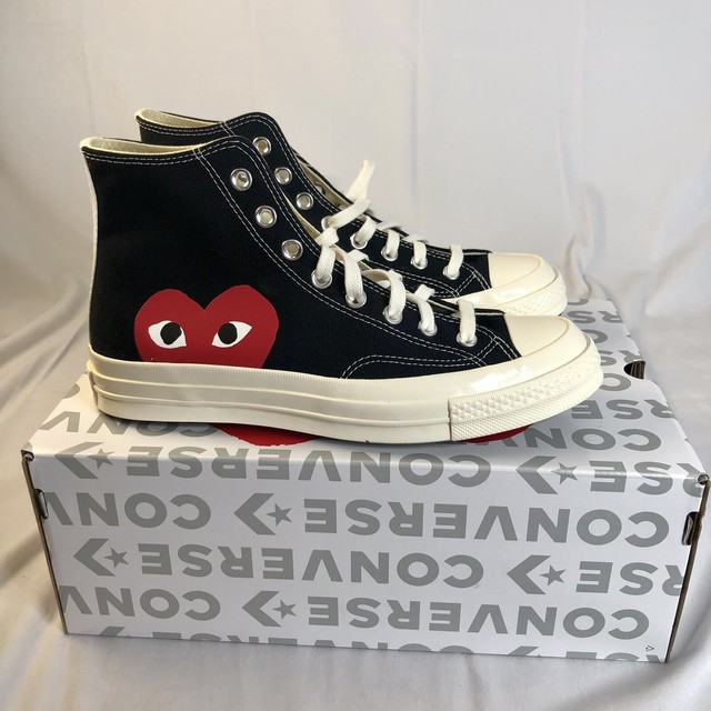 comme de garcon black high top converse