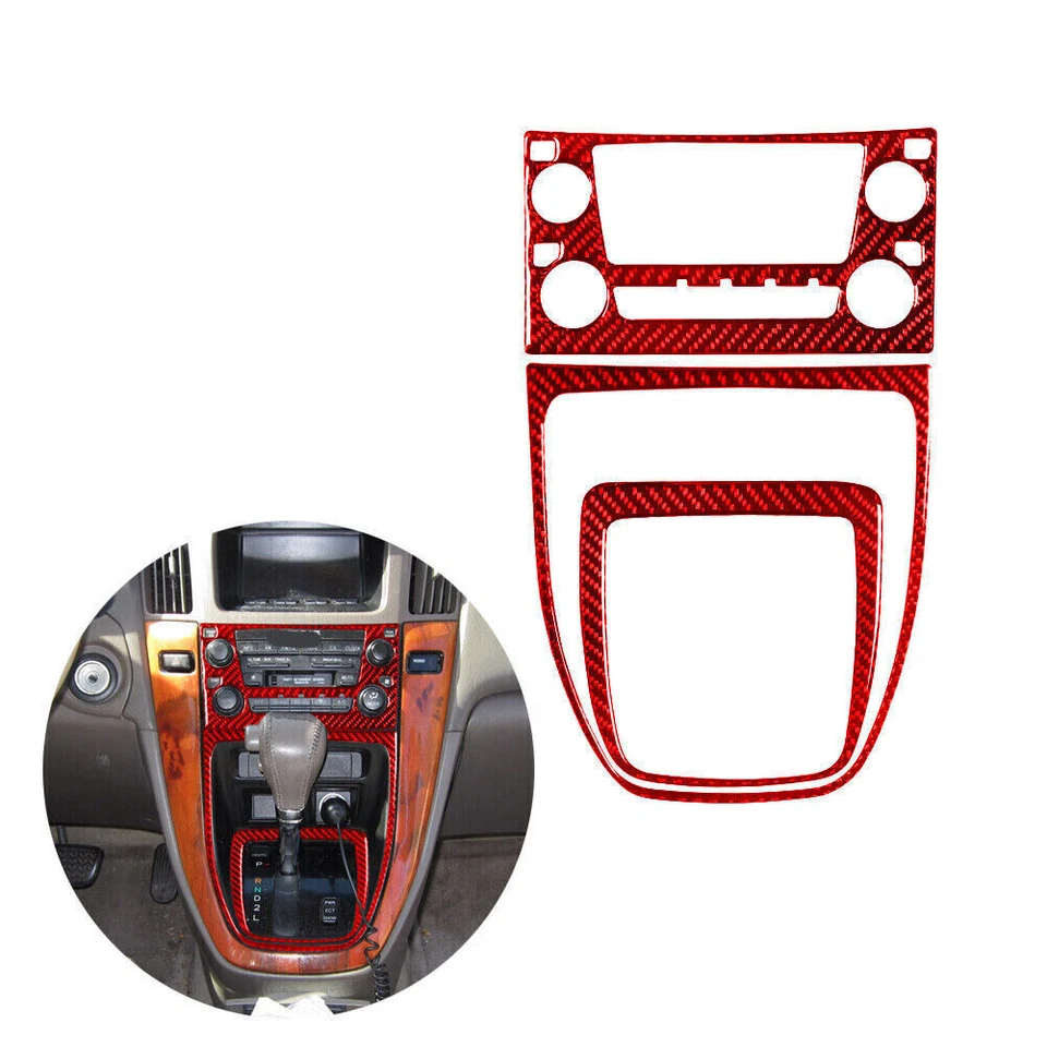 Kit completo de molduras interiores de fibra de carbono rojo para coche Lexus RX300 1999-2003 20 un. Foto 3 de 4
