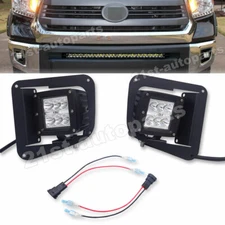 Fog Lights Pair Front Bumper Lamps Wiring Switch Kit For Toyota Tundra 2014-2021