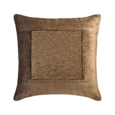 Decorative Throw Pillow Cover Brown 16"x16", Home Decor Velvet - Esquire Brown