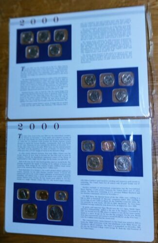 2000 P & D Proof Like, Uncirculated USA Mint Set's 20 Coins + 4 Postal Stamps - Picture 2 of 11