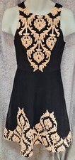 FG 4 london by George Davis occasion Skater dress Black and pale pink size uk 10