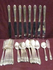 34pc  Wm  Rogers Mfg . Silverplate Reflection  8 place settings + sugar & butter