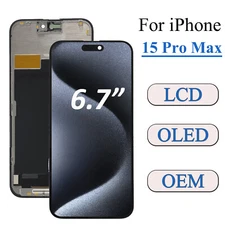 OEM Display For Phone 15 Pro Max OLED LCD Touch Screen Replacement Assembly Lot