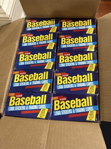 1988 Fleer Baseball Wax Box 36 Packs From A Sealed Case Tom Glavine, Martinez RC - Picture 3 of 12