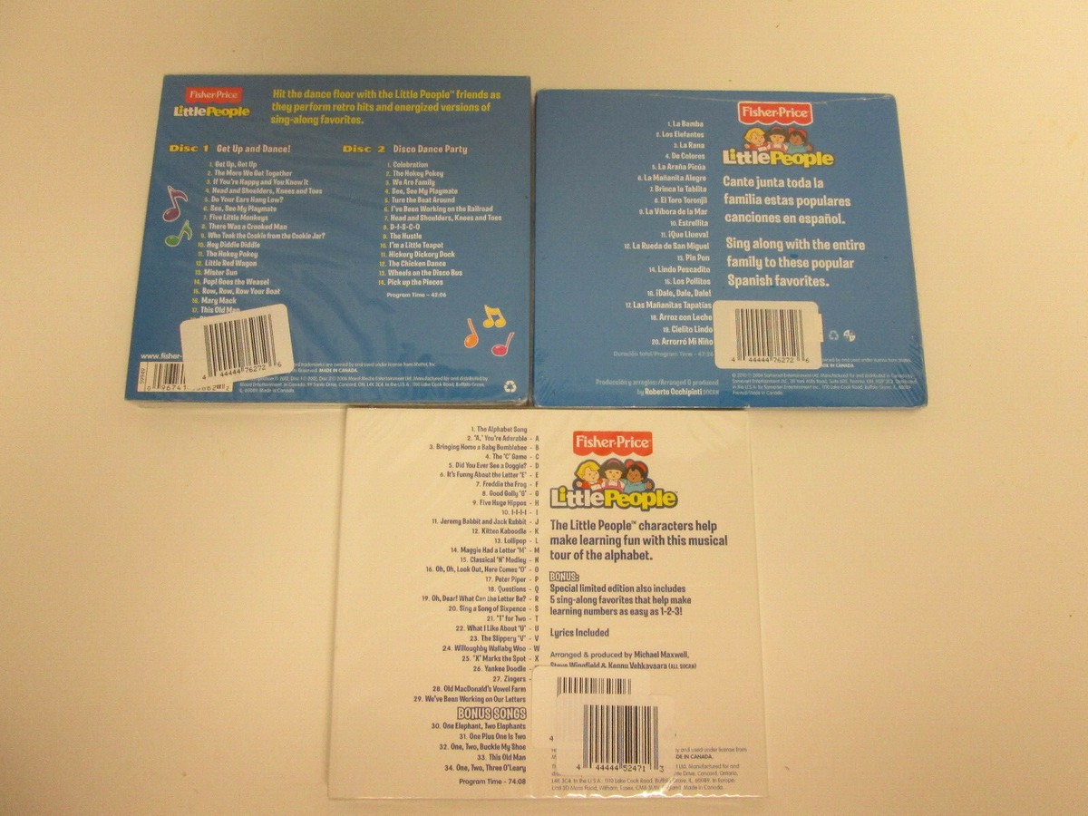 Fisher Price Little People 4 CD Music Lot ABC Sing Along Dance