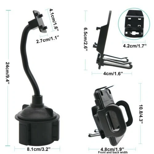 Soporte universal para taza de coche soporte para bebidas soporte ajustable 360 clip de montaje para teléfono celular Foto 3 de 4