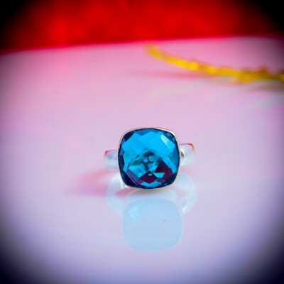 London Blue Topaz Gemstone 925 Sterling Silver Handmade Ring All Size ...