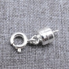 2 pièces de fermoir magnétique en argent sterling 925 anneau ressort fermoir