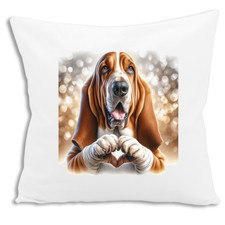 HOUSSE DE COUSSIN  PERSONNALISABLE Chien Basset hound