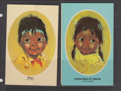 POST CARDS 3 three cards of Native Children OPPEL 70s - Picture 2 of 2